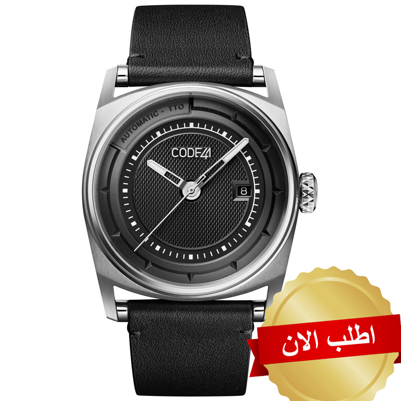 ساعات-سويسرية-جلدية-راقية-كود41-code41-Anomaly02-Black-Dial-Leather